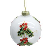 Ziemassvētku rotājums JOY “White” – balta bumba, Ø8 cm, stikls 89084
