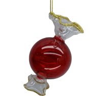 Ziemassvētku rotājums JOY “Candy Red” – sarkanā konfekte, 10 cm, stikls 89077