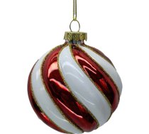 Ziemassvētku rotājums JOY “Xmas Red” – sarkanā Ziemassvētku bumba, Ø8 cm, stikls 89069