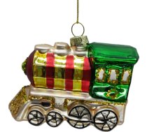 Ziemassvētku rotājums JOY “Vilcieniņš”, 9,5 cm, stikls 89063