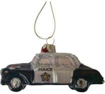 Ziemassvētku rotājums JOY “Policijas automašīna”, 10,5 cm, stikls 89046