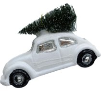 Ziemassvētku rotājums JOY “Balta automašīna”, 10,6 cm, stikls 89009