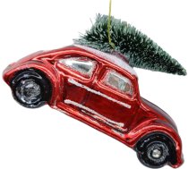 Ziemassvētku rotājums JOY “Sarkana automašīna”, 10,6 cm, stikls 89008