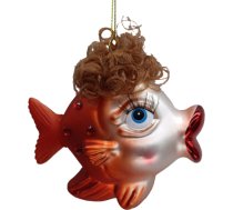Ziemassvētku rotājums JOY “Zeltainā dāma”, 11 cm, stikls 89002