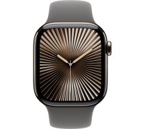 Apple Watch Series 10, Smartwatch (Titanium Natural, Titanium Case, 42 mm, Stone grey Sport Band S/M, cellular) MWXD3QF/A