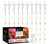 Gaismas aizkars Springos CL0335 300 LED, lāstekas, iekšējai/ārējai lietošanai, multikrāsu + zibspuldze CL0335