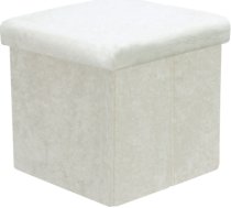 Pufs JESSE ar uzglabāšanas vietu 30x30xH30cm, balts 40734