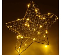 Ziemassvētku dekors Springos CL4128, 30 LED, vitrāžas zvaigzne, silti balta gaisma CL4128