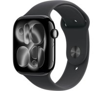 Apple Watch Series 11 GPS + Cellular 5G 46mm Jet Black Aluminium Case with Black Sport Band - M/L MFC44ET/A