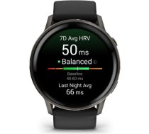 Garmin Venu 4 - 45mm, Slate with Black Silicone Band sports watch 010-03014-00