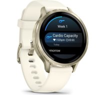 Garmin Venu 4 41mm Lunar Gold with Bone Silicone Band sports watch 010-03013-00