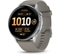 Garmin Venu 4 - 45mm, Silver with Silver Gray Silicone Band sports watch 010-03014-01