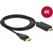 Delock Cable Displayport 1.2 (M) - High Speed HDMI-A (M) passivev 4K, 1m; black 85316