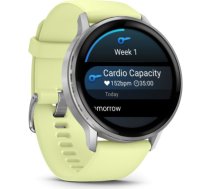 Garmin Venu 4 - 45mm, Silver with Citron Silicone band sports watch 010-03014-02
