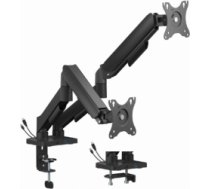 Monitora stiprinājums Gembird 2x 17”-32” Adjustable desk display mounting arm USB MA-DA2U-01