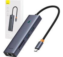 Hub 7w1 Baseus UltraJoy 7-Port ( USB-C to 1xHDMI4K@30Hz + 2xUSB 3.0 + 1xPD +RJ45 + SD/TF3.0) B00052805813-00