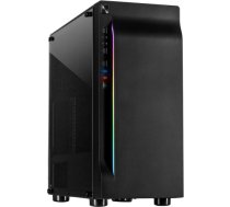 Chassis INTER-TECH A-3411 Creek Gaming Tower, ATX, 1xUSB3.0, 2xUSB2.0, PSU optional, Window side panel, LED light on the front, integrated RGB LED, Black IT-A-3411_CREEK