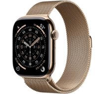 Apple Watch Series 11 GPS + Cellular 46mm Gold Titanium Case with Gold Milanese Loop - M/L MFD84ET/A