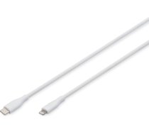 Digitus Lightning silicone connection cable, USB-C - Lightning, 1m AK-600110-010-W AK-600110-010-W