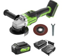 Leņķa slīpmašīna Greenworks GD24AGK4; 24 V; 1x4,0 Ah akum. GD24AGK4