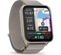 Garmin Venu X1 Soft Gold with Titanium Caseback and French Grey Nylon Band 010-02980-09