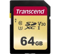 Memory card Transcend SDXC SDC500S 64GB CL10 UHS-I U3 Up to 95MB/S TS64GSDC500S