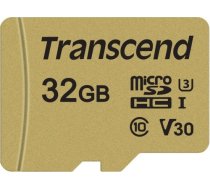 Memory card Transcend microSDHC USD500S 32GB CL10 UHS-I U3 Up to 95MB/S +adapter TS32GUSD500S