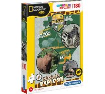Clementoni, National Geographic Kids, Wildlife Expedition, Puzzle, Unisex, 7+ years, 180 pcs 8005125292073