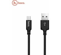 Hoco X14 Premium Izturīgs Auduma Universāls Micro USB uz USB Datu & Ātras 2.4A Uzlādes Kabelis 1m Melns X14MICRO1MBK