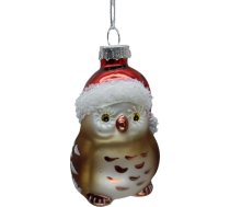 Ziemassvētku rotājums JOY OWL 8cm, stikls 89089
