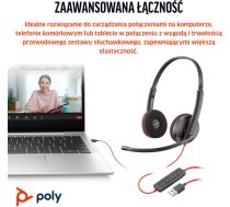 HP Poly Blackwire 3220 Stereo USB-C Black Headset +USB-C/A Adapter (Bulk) 8X2J9A6