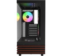 Thermaltake View 270 Plus WS ARGB, Tower case black/wood, tempered glass x 2, Wood structure CA-1Y7-00M1WN-WS