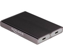 DeLOCK External USB Type-C Dual Combo Enclosure for 2 x M.2 N, Drive Enclosure grey 42028