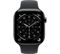 Apple Watch Series 11, Smartwatch Titanium Slate, Titanium Case, 46 mm, Black Sport Band M/L, Cellular MFD24ZR/A