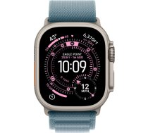Apple Watch Ultra 3, Smartwatch titanium, 49 mm, Alpine Loop light blue L, titanium case, cellular MEWP4QF/A