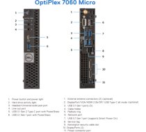 DELL Renewed Grade A OptiPlex 7060 Micro Intel Core i5 i5‑8500T 8 GB SSD 256 GB Intel UHD Graphics 630 Windows 11 Pro DELLOPTIPLEX7060I58500T8256A