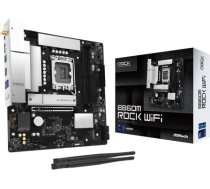 Mainboard ASROCK Intel B860 LGA 1851 (Socket V1) micro ATX RAM DDR5-SDRAM 2xSlots Wi-Fi Yes Bluetooth Yes 1xNumber of M.2 (M) slots B860MROCKWIFI B860M ROCK WIFI