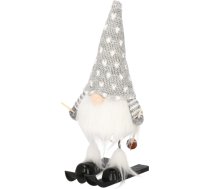 Springos Leprikons uz slēpēm 33 cm, pārvietojams, Ziemassvētku rūķis, rūķītis, Ziemassvētku eglītes rotājums CA0682
