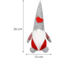 Springos Ziemassvētku rūķis 26cm, Ziemassvētku rotājums, Ziemassvētku rūķis, pelēks rūķis CA0643