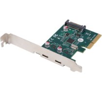 Lanberg PCI-Express X1 Card to 2X USB-C 3.2 GEN 2X1 Low profile PCE-UC3-002 PCE-UC3-002