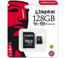 Kingston Universal 128GB micro SDXC Canvas Select Class 10 UHS-I + SD adapter SDCS/128GB