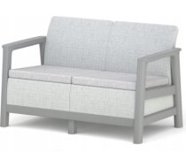 Keter Dārza dīvāns divvietīgs Scandi Linea 2 Seater Sofa gaiši pelēks/tumša tērauda pelēks 29214640ECN