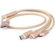CABLE USB CHARGING 3IN1 1M/GOLD CC-USB2-AM31-1M-G GEMBIRD CC-USB2-AM31-1M-G