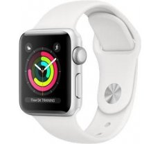 Apple Watch Series 3, 42mm Silver Aluminium Case with White Sport Band MTF22