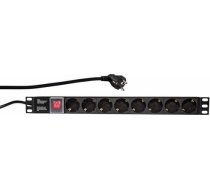 LOGILINK- 19'' PDU 1U 8 Germany Socket with ON/OFF Switch PDU8C01