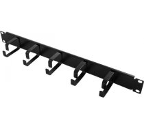 LOGILINK-19'' Cable Management Bar 1U with 5 fixed metal brackets, black OR101B
