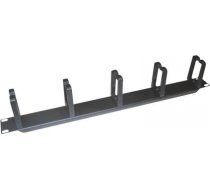 LOGILINK- 19'' Cable Management Bar 1U with 5 turnable plastic brackets, black OR104B