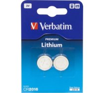 Verbatim Lithium Battery CR2016 3V 2 Pack 49934