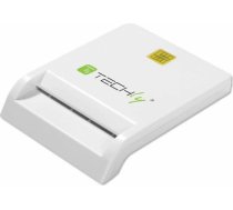 Techly Compact USB 2.0 Smart card reader, writer white 029150