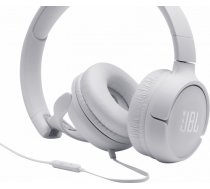 JBL T500 White on-ear austiņas ar mikrofonu, baltas JBLT500WHT